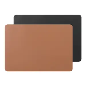 REGALWOVEN Placemats Set of 2 Faux Leather Placemats for Kitchen Dining Table Decor Heat Resistant Table Placemats Wipeable Table Mat 17x12 inch Brown Black