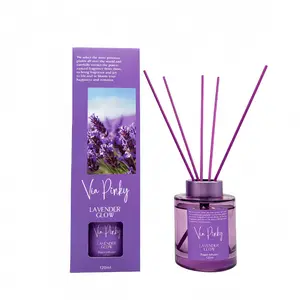 Via Pinky Lavender Reed Diffuser 120ml Soothing Aromatherapy Oil Set Long Lasting Home Fragrance Decor Calming Lavender Scent