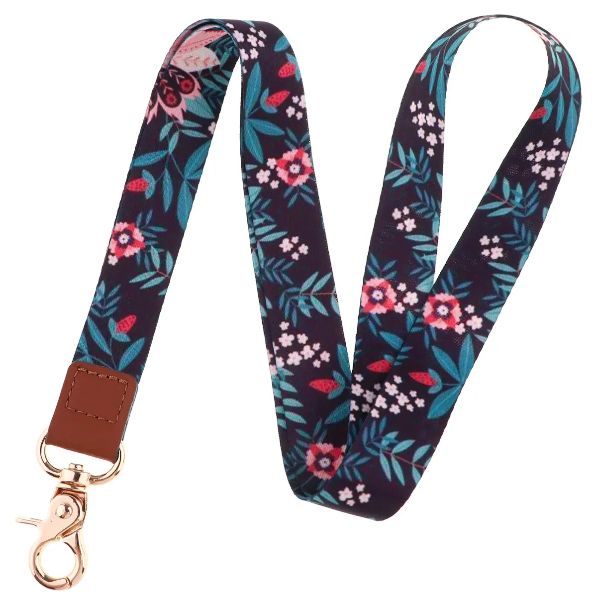 Multi-Color Plant Element Leather Lanyard, Ideal for ID Card Holders and Keys, Cute Lanyards for ID Badges, Lanyards with ID Holder, Cute Neck Strap for Credit Cards, Perfect Gift for Teachers and Students