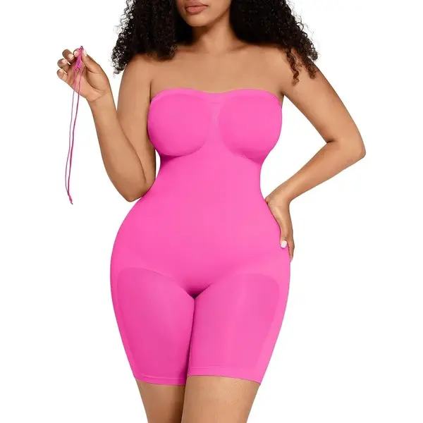 FeelinGirl #LIVE1 Strapless Shapewear Tummy Control Bodysuit Seamless Shaping Shortie with Removable Womenswear Fabric Comfortable Christmas Style SummerVibes