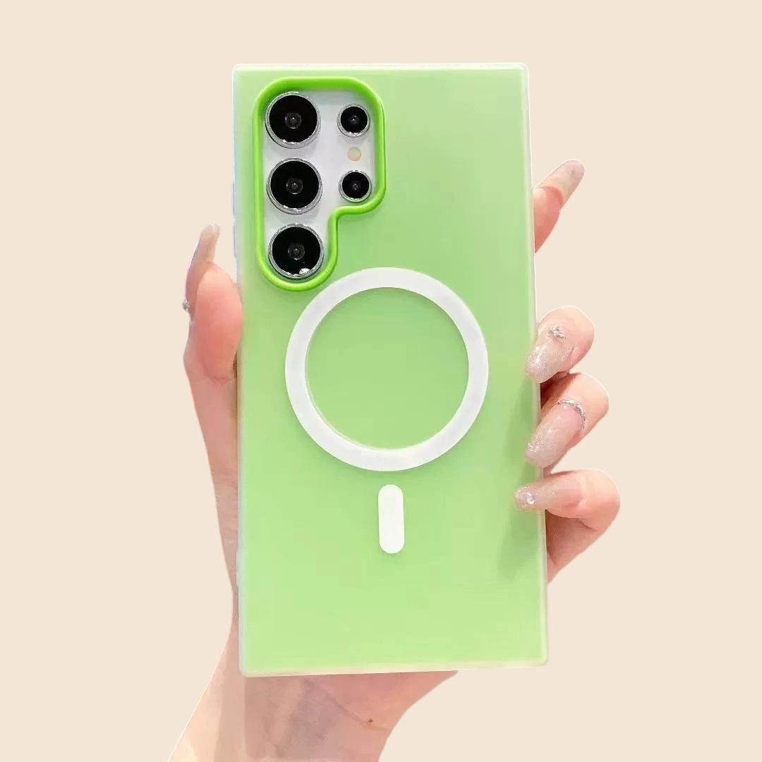 Phone Case For Samsung For Galaxy S26 S25 S24 S23 S22 Ultra Plus Fe Edge + 4G 5G New Jelly And PC 2-in-1 Candy-colored Translucent Anti-fall Mobile Phone Case Can Be Split Into Two For Use, Featuring Magnetic Wireless Charging