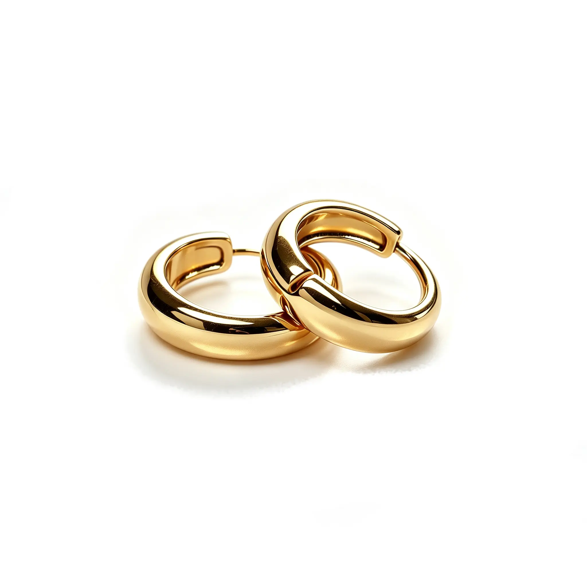 Women's Chunky Small Circle Huggie Earrings - Zinc Alloy Gold-Plated, Minimalist Heart-Designed Daily Versatile Fashion Costume Jewelry Accessories