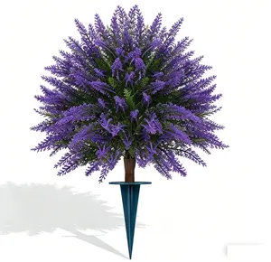 1PC UV Resistant Artificial Lavender Flower Bush - Purple Faux Plant for Indoor/Outdoor Decor