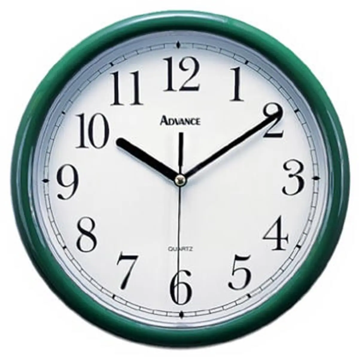 212 MAIN 10 in Modern Green Plastic Round Accurate Analog Clock - Battery-Powered, Arabic Numerals, Hand-Operated Metal Accents, Wall-Mounted Advance Decorative for Kitchen, Office | Kitchen Clocks