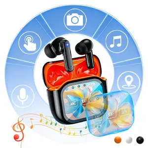 2026 Wireless Earbuds, Fashionable Earbuds, Remote Photo, ANC noise cancelling earbuds, 5.4 bluetooth earbuds, Earbuds Gift, 10mm Driver, 30H, LCD Touch Control, 7 EQ Modes, Game/Music Modes, Voice Assistant, Anti-Lost Function, Package with Eartips