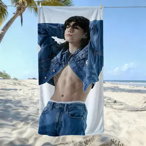 Jungkook design beach towels are suitable for the seaside, sunset in the evening, Christmas gifts to add happiness to the family, and also fit the island vacation beach party.