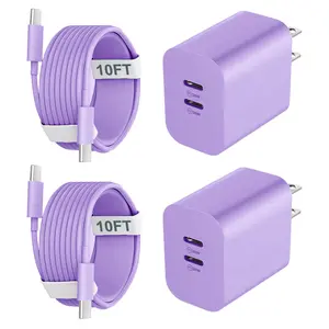 JOZASHON USB C Charger 20W Dual Port 6FT USB C Fast Charger Block for iPhone 16 15 Pro Max/16 15 Pro/15/15 Plus, Pad Pro, Android Phone for Electronic Smartphone and Cellphone