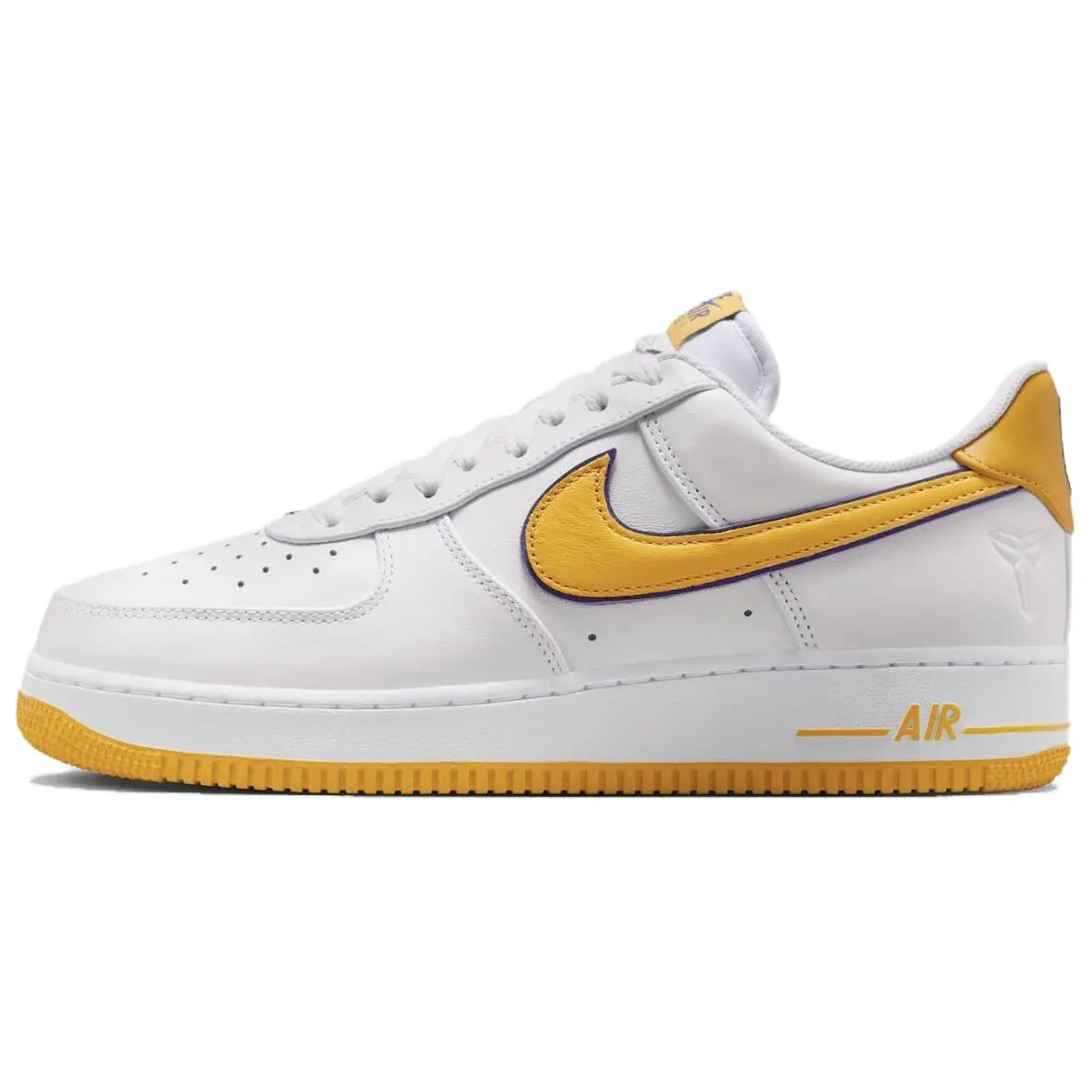 Kobe Bryant x Nike Air Force 1 Low Retro QS 'Lakers Home' Limited Edition Lace-Up Sneakers, Runs Small, US M 10