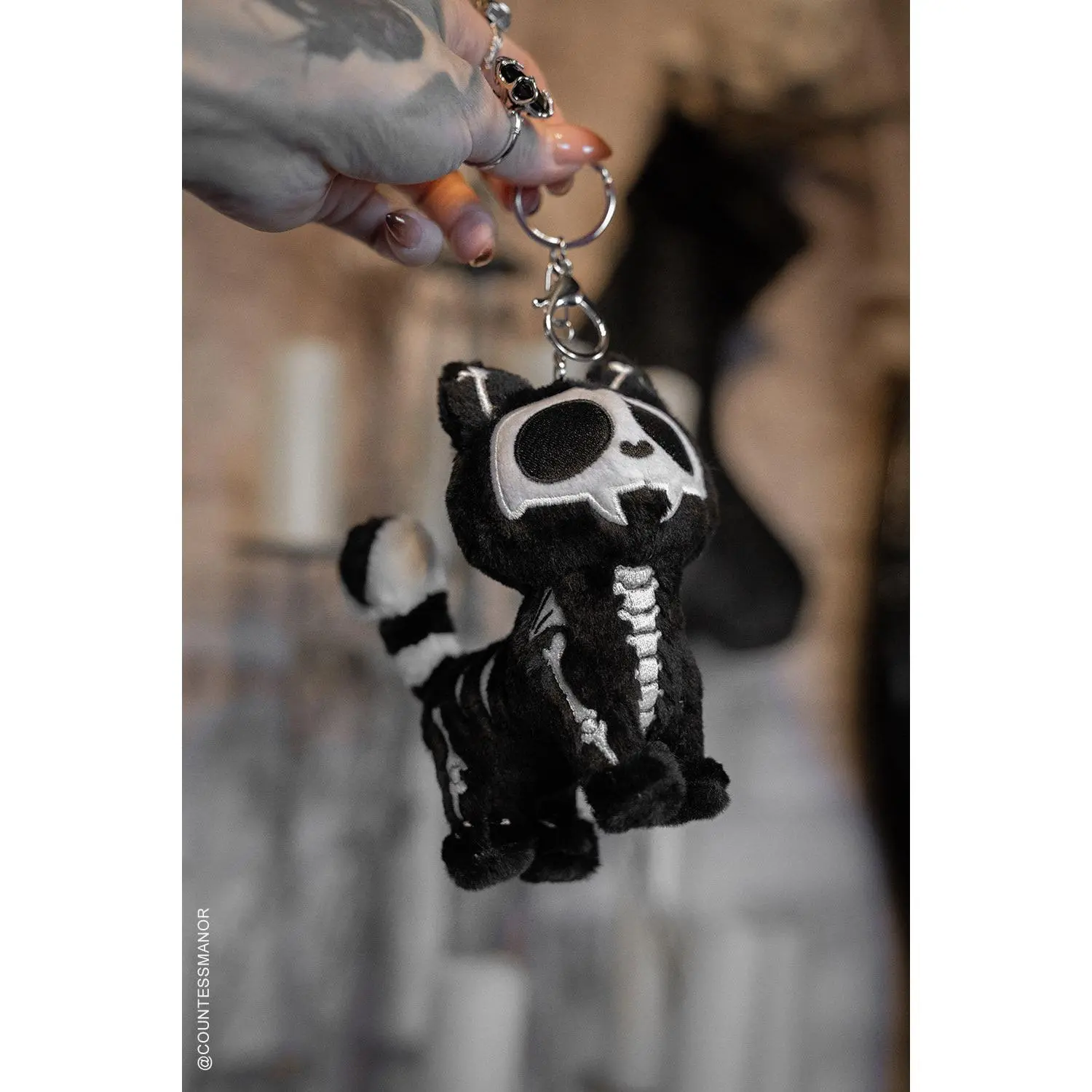 Skelekitty Plush Keychain