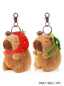 Plush Capybara Keychain , Capybara Stuffed Animals Plush Pendant ,Fiber Street Style Capybara Pendants Bag Charm Keychain For Bags - Ideal For Birthday, Valentine'S Day Gifts Keychain Suitable for Daily