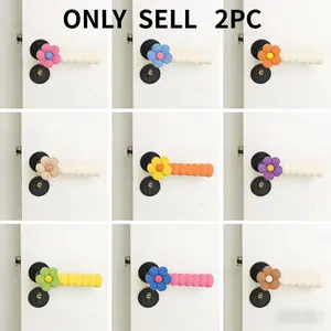 2-Pack Decorative Door Stopper Set, Buffer Handle Cover, Prevents Wall Scratches, and Floral Design, Includes Screws, Home Decoration