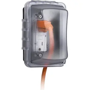 Single Horizontal/Vertical Mount 1-Gang Weatherproof In-Use Electrical Outlet Cover for Home Improvement,Heavy-Duty Construction, Extreme Temperature Resistance, 2.75 in, Clear