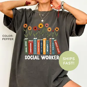 Comfort Colors Social Worker Shirt, Floral Social Worker Shirt, School Social Worker Shirt, Social Worker Week, Cute Gift for Social Worker
