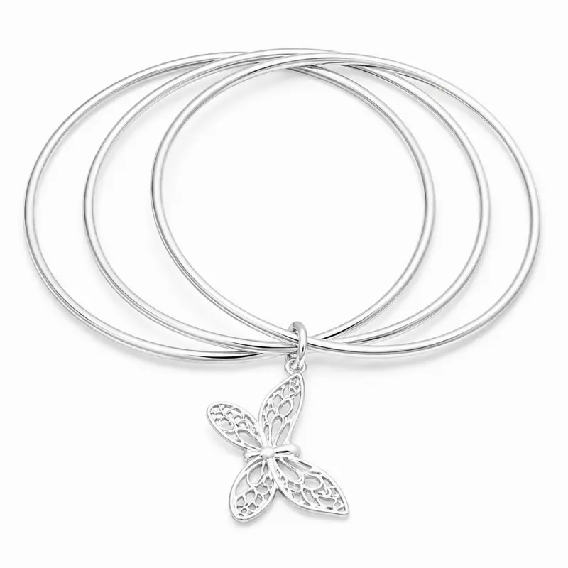 S925 Silver Butterfly Semanario Hoops, Jewelry for Women, Sterling Silver Earrings Accessory