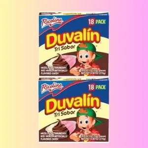Duvalin Tri Sabor 18 Pack - Hazelnut, Strawberry, and Vanilla Flavored Candy