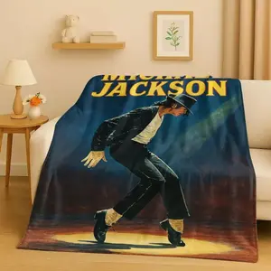 Retro Michael JacksonKing of Pop MJ Flannel Blanket,Ultra Soft Plush Throw for Home Bedroom Bed Sofa Cover Office Picnic Kids