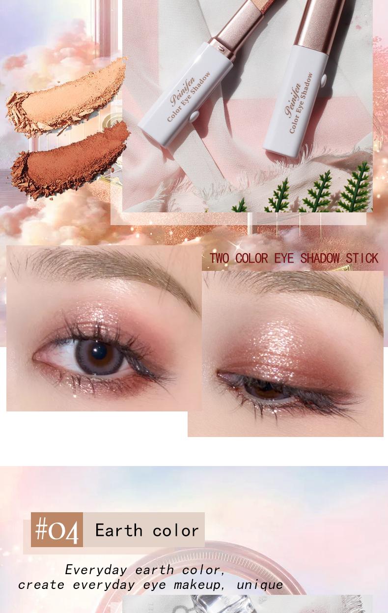 6pcs/set Pearlescent Two-color Eyeshadow Stick - Pearlescent Polarized Design, Waterproof and Smudge-proof, Smooth Application, Long-lasting Smoky Eyeshadow Pen, Suitable for Daily and Party Looks, Glitter Shimmer Eyeshadow