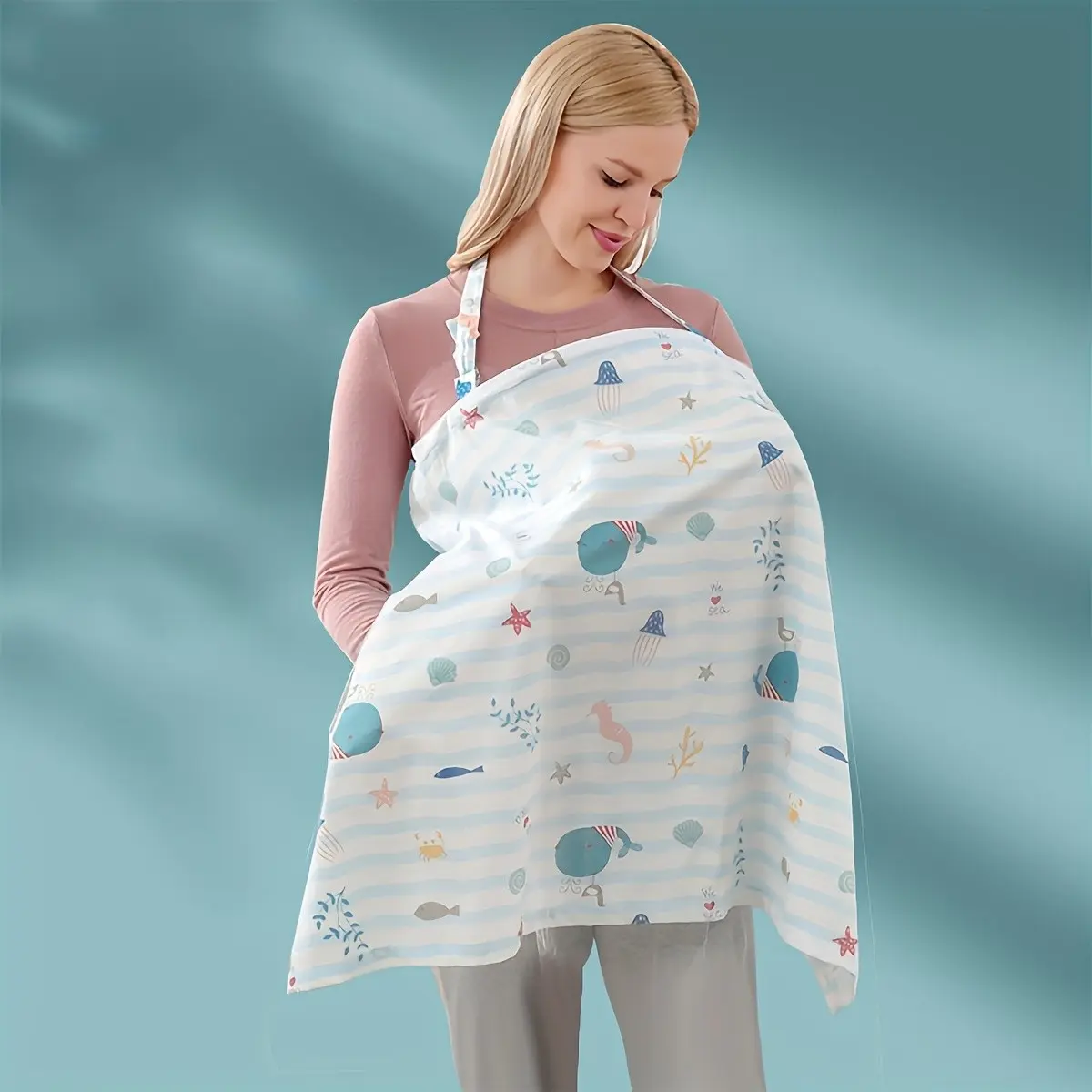 Maternity Nursing Cover Scarf, Stroller & Car Seat Cover, Lightweight & Breathable, Multifunctional Mummy Mom Nursing Apron for Breastfeeding, Nursing Accessories