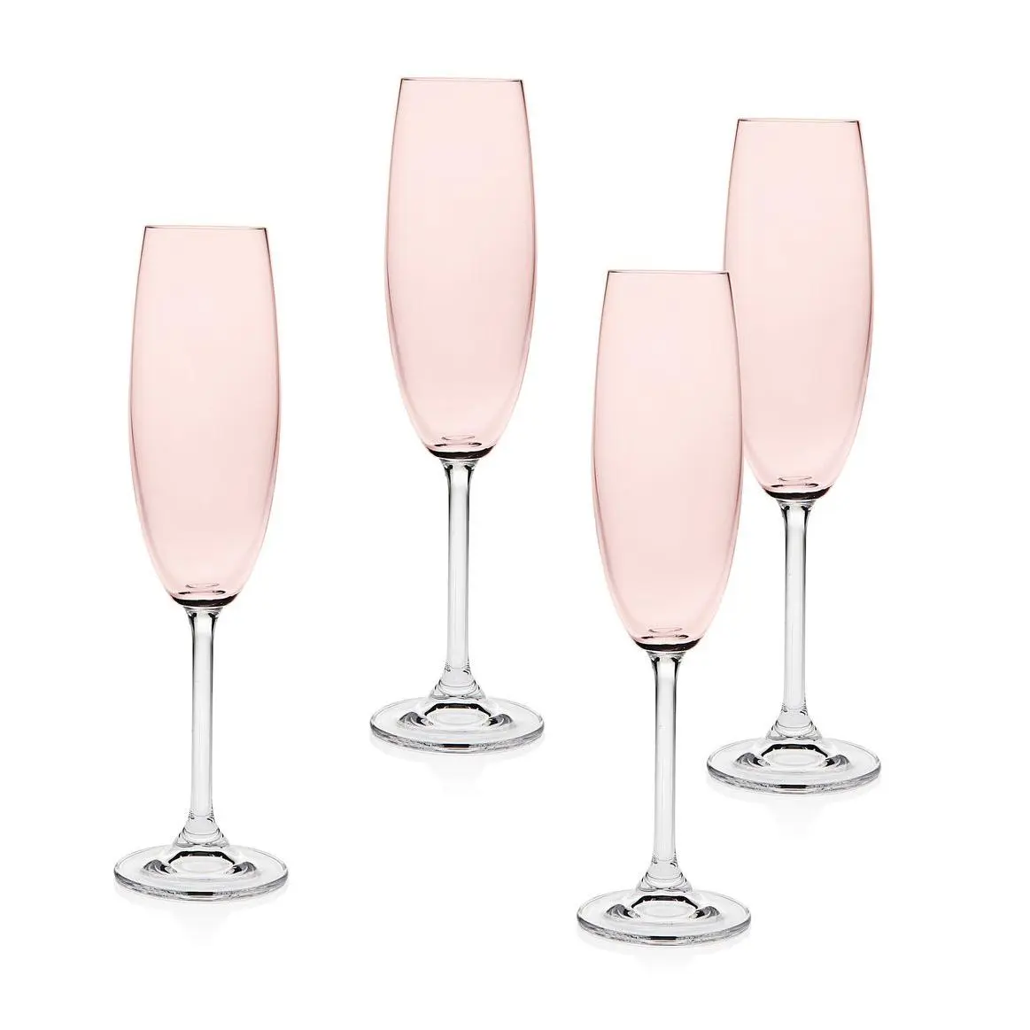 Godinger Set of 4 Meridian Blush Champagne Flutes