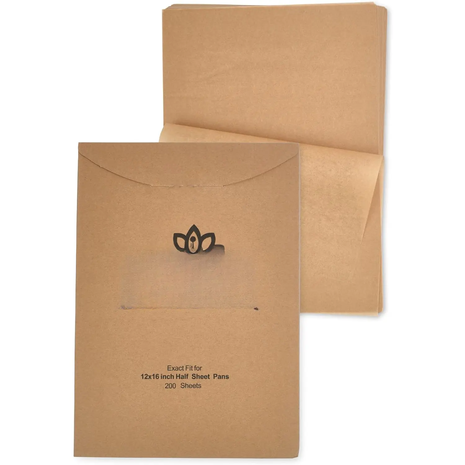 Paper Sheets 12x16 (200 sheets) for Baking - Unbleached Chlorine-free High Heat Non-Stick Pre-Cut  Paper for Half Sheet Pans