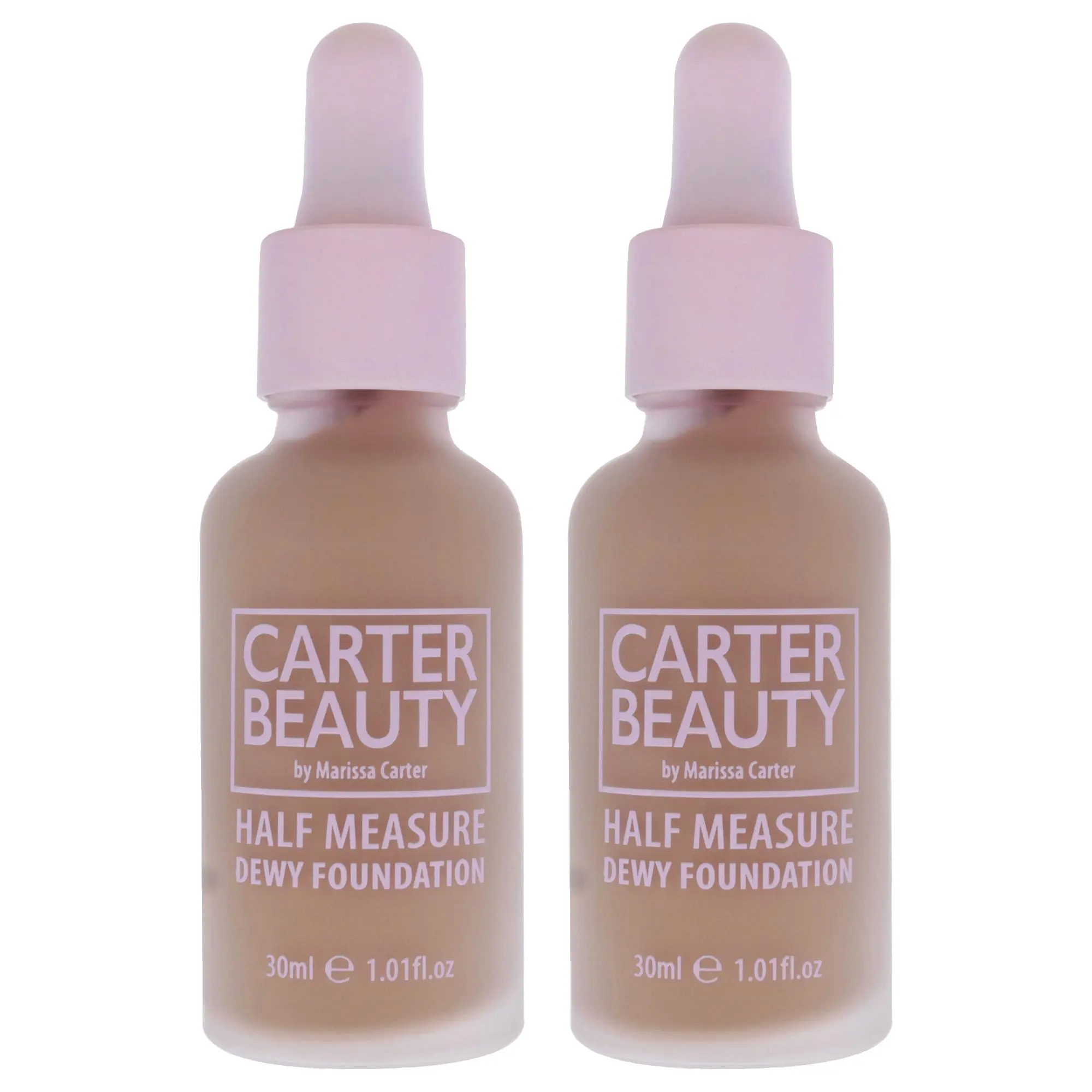 Half Measure Dewy Foundation - Caramel Chew by Carter Beauty for Women - 1.01 oz Foundation - Pack of 2