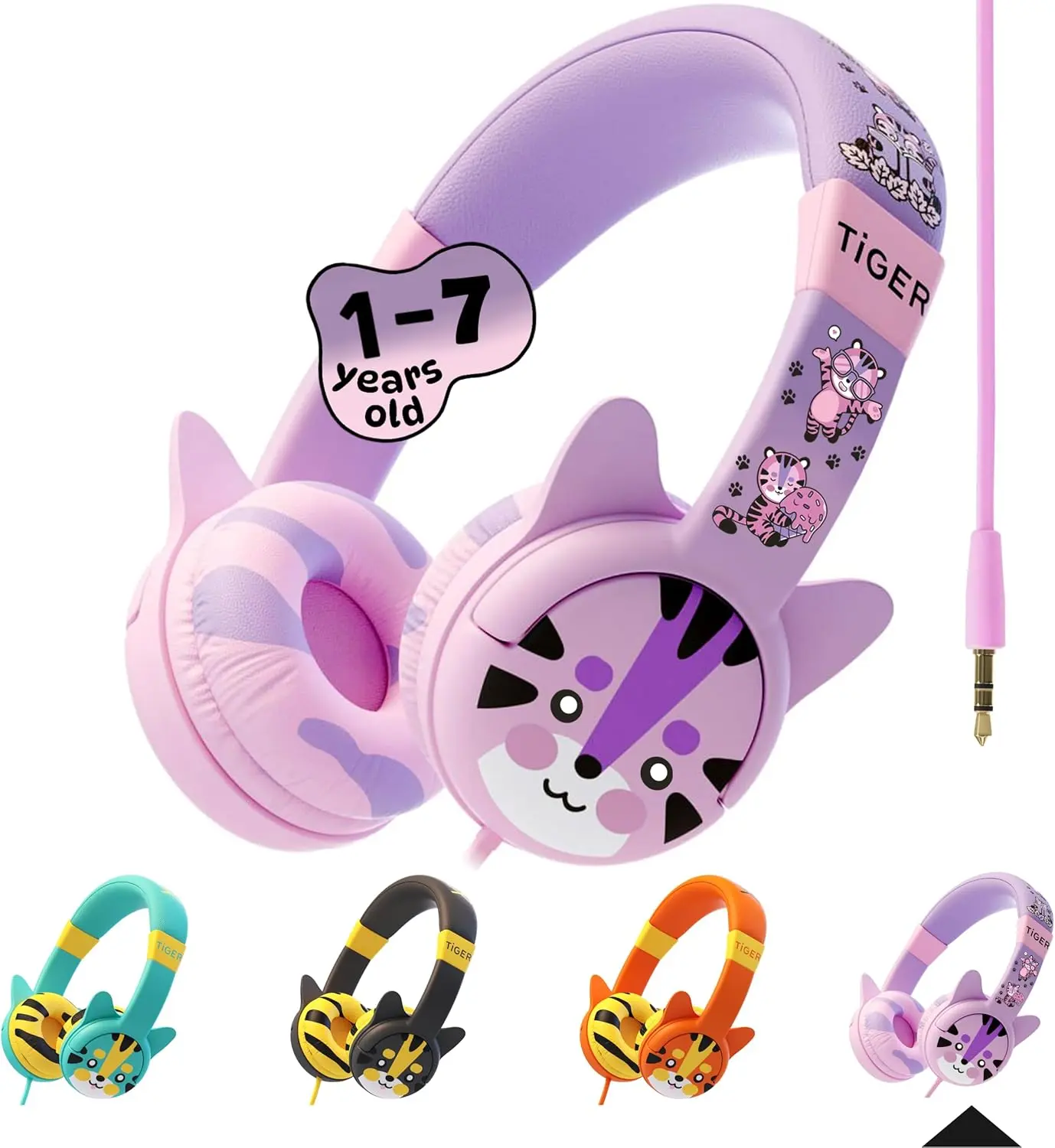 Kidrox Tiger Wired Kids Toddler Headphones Kidrox Tiger Wired Kids Toddler Headphones