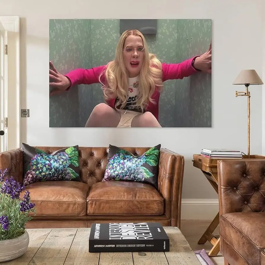 Funny White Chick Movie Scene Poster, Funny Bathroom Wall Decor Painting, Modern Wall Art