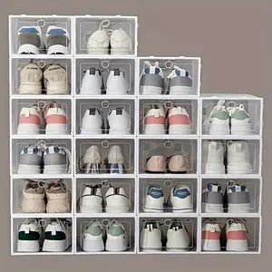 Thick Transparent Storage Box Shoe Organizer Set, Multifunctional Shoe Box 12 Pieces, Upgrade Your Shoes, Season Change Essential, Clear Shoe Storage