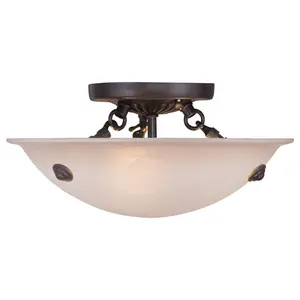 Bronze Bowl Semi-Flush Mount - Style: 7259042