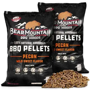 Bear Mountain BBQ Natural Hardwood Pecan Sweet Flavor Pellets, 20lbs (2 Pack)