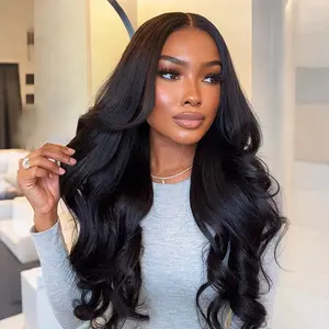 OMpretty Face-Framing Trendy Layers Pre-Everything M Cap Wear Go Upgraded Body Wave Glueless 9x6 Lace Wig Pre plucked &Pre Bleached & Pre Cut
