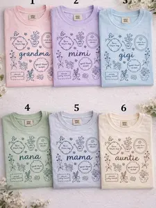 Comfort Colors Grandma & Mama Floral T-Shirt – Garden Botanical Graphic Tee | Mother's Day Gift Mimi Gigi Nana Shirt