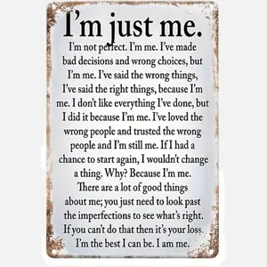 Vintage T-Shirt Inspired Metal Tin Sign With Sarcastic Wit For Wall And Home Decor