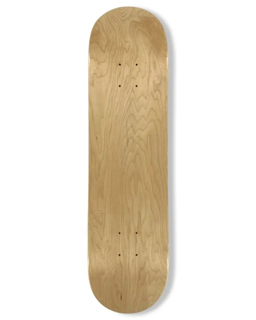 Minimalist Blank Wood Skateboard Deck for All Levels to Learn to Skate - Pro Shape & Concave by PS Stix & Clutch, Quality Promise, Affordable, Blank Surface, 8.25 Width