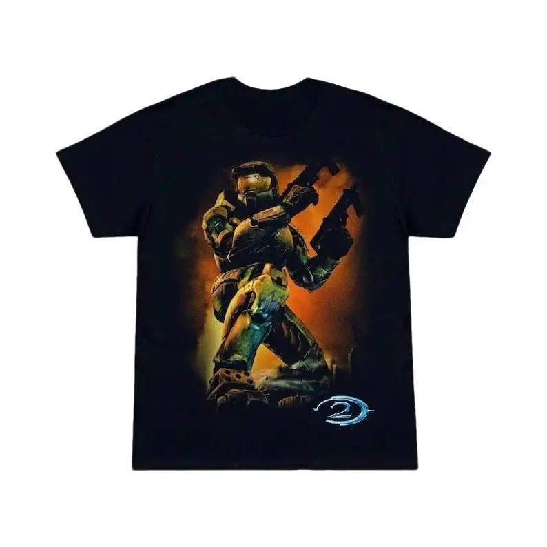 Halo 2 Master Chief Xbox T-Shirt - Vintage Y2K Video Game T-Shirt - 100% Cotton Heavyweight Shirt - Grunge Streetwear Aesthetic Tee
