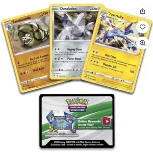 Pokémon Knock Out Toxtricity Duraludon & Sandaconda Collection 2 Booster Packs 3 Foil Cards More Collectible Trading Cards