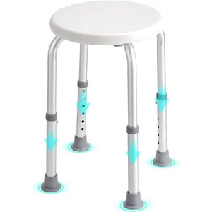 VEVOR Shower Chair for Inside Shower, Adjustable Height Shower Stool, Non-Slip Bench Bathtub Seat Stool for Elderly Disabled Adults Handicap, 300 lbs Capacity