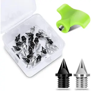 1/4 Inch Carbon Steel Track Spikes, 32 Pieces Lighter Weight Spikes Track Shoes, Each Nail Weighs Only 0.47 Grams, Used for Track and Field Sprinting or Cross Country