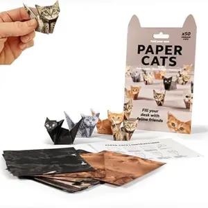 DIY 3D Origami Cat Making Kit - Fold Your Own Paper Cats with Patterns & Tab-Fold Instructions, Step-by-Step Guide for Beginners to Create 50+ Handmade-Style Feline Models, Gift for & s (No Glue/Easy Assembly)