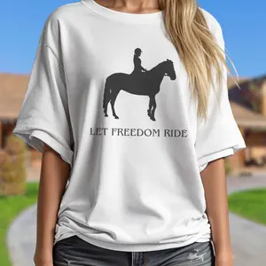 Let Freedom Ride Horse T-Shirt | Patriotic Horse Lover Tee