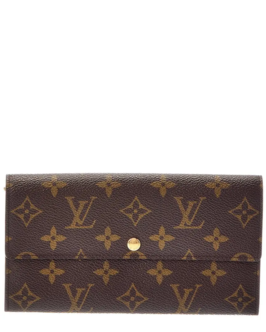 Louis Vuitton Brown Monogram Coated Canvas Porte Monnaie Credit (Authentic Pre-Loved)