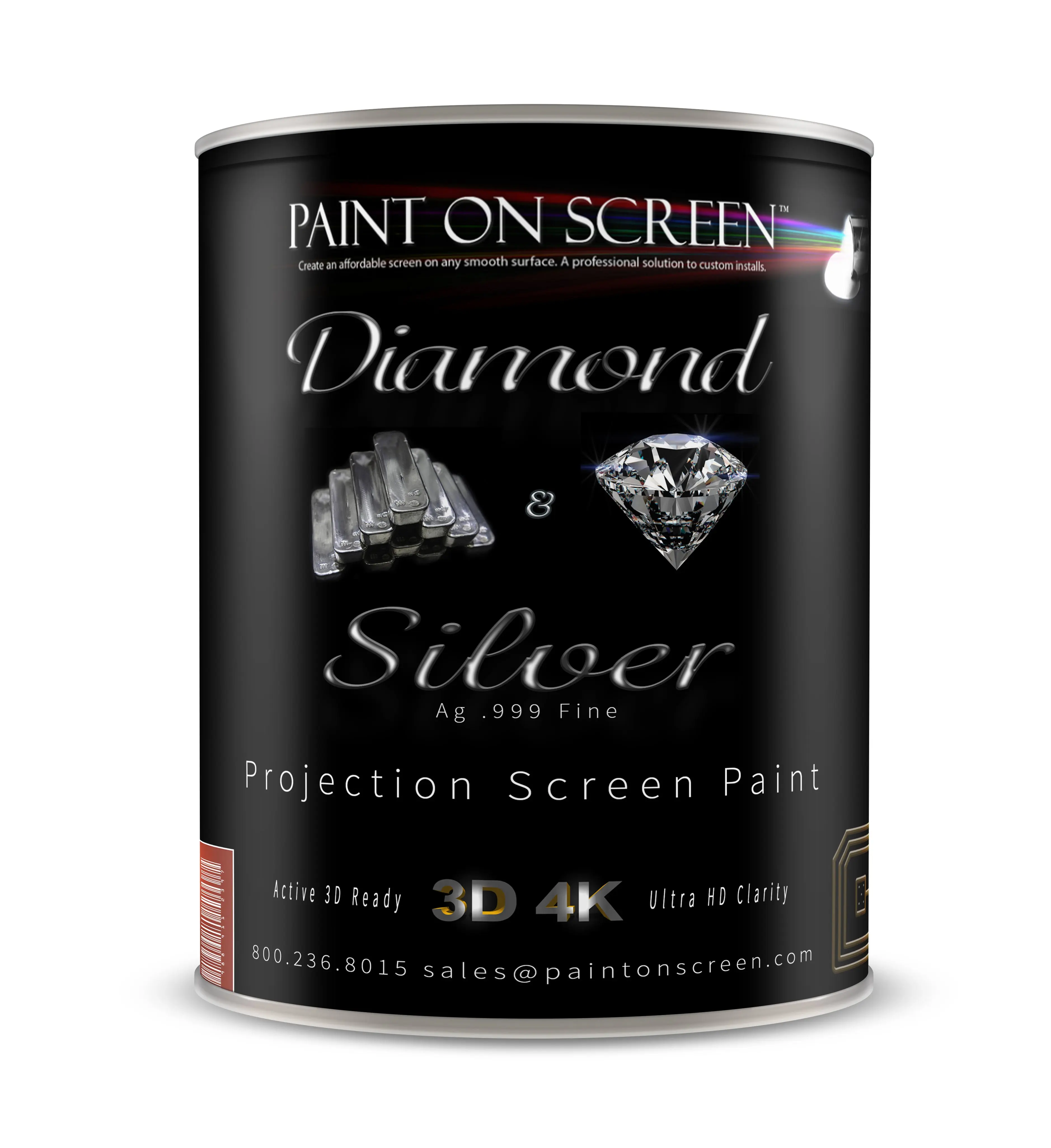 Diamond and .999 Fine Silver Projection Screen Paint