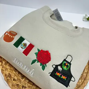 Mamá Mexicana Embroidered Sweatshirt Día De Las Madres  Pullover Hoodie