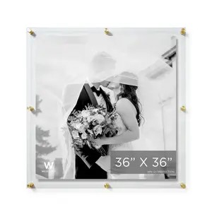 36x36" Modern UV-Grade Acrylic Floating Wall Frame