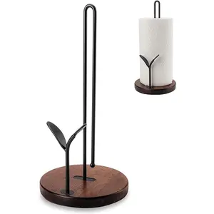 Paper Towel Holder, Countertop Paper Towel Holder for Kitchen, Easy One-Handed Tear Rustic Paper Roll Holder for Kitchen Dining Table Home Decor, High Model Easy to Install(for 11" Paper)