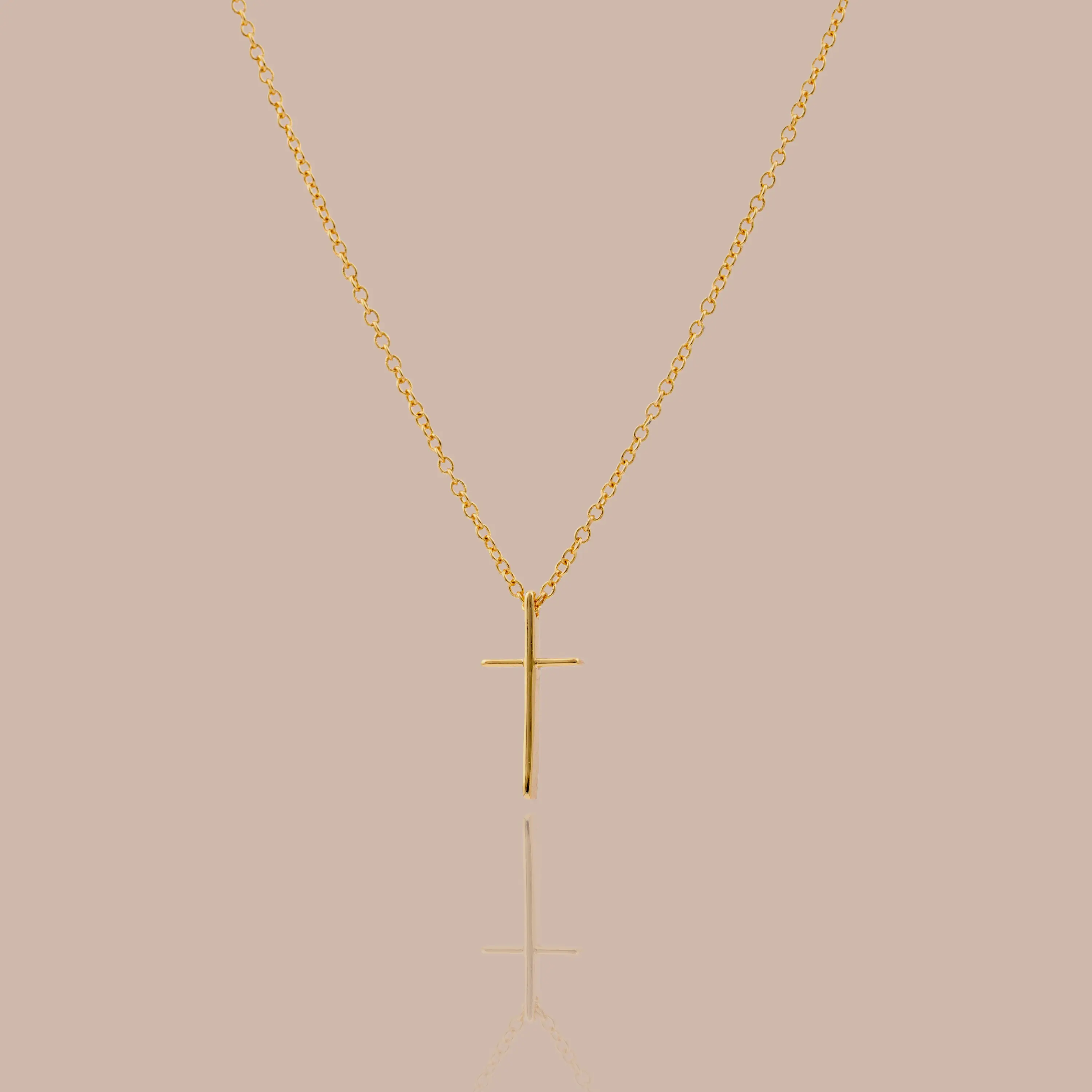 Skinny Cross Necklace by Caitlyn Minimalist - Dainty Cross Pendant Necklace in Gold & Silver - Minimalist Everyday Jewelry - Mom Gift
