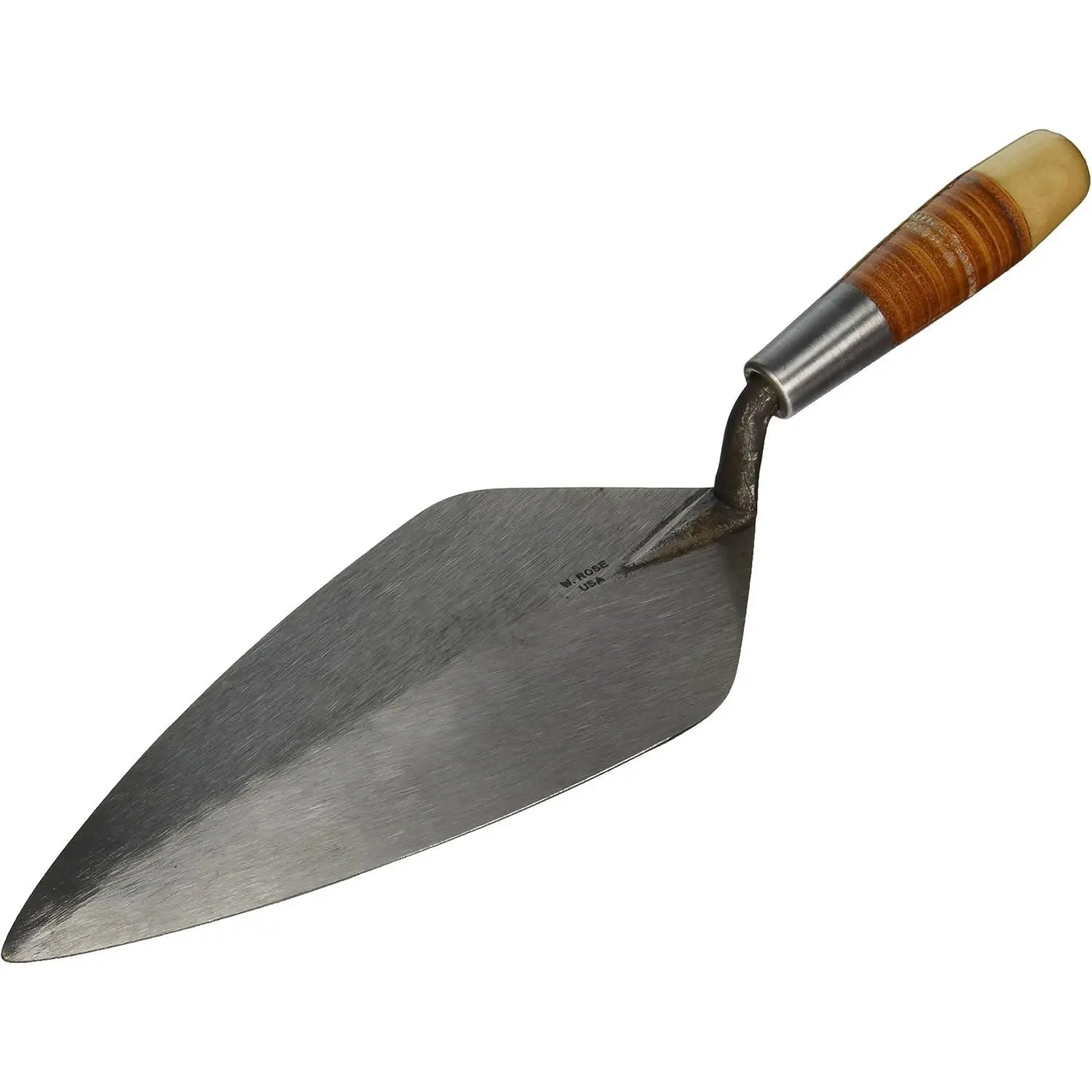 12" Narrow London Brick Trowel RO316-12 with Leather Handle, Masonry Construction Hand Tool, Hardware, Finishing Tool
