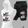 Men's Graphic Print Sleeveless Hoodie and Shorts Set, 2-Piece Letter Printed Sports Fitness Outfit, Training Running Tracksuit for Outdoor Workout and Daily Wear, Sports Activewear Set, Gym Workout Sportswear, Outdoor Sports Clothing, Sporty Casual Wear