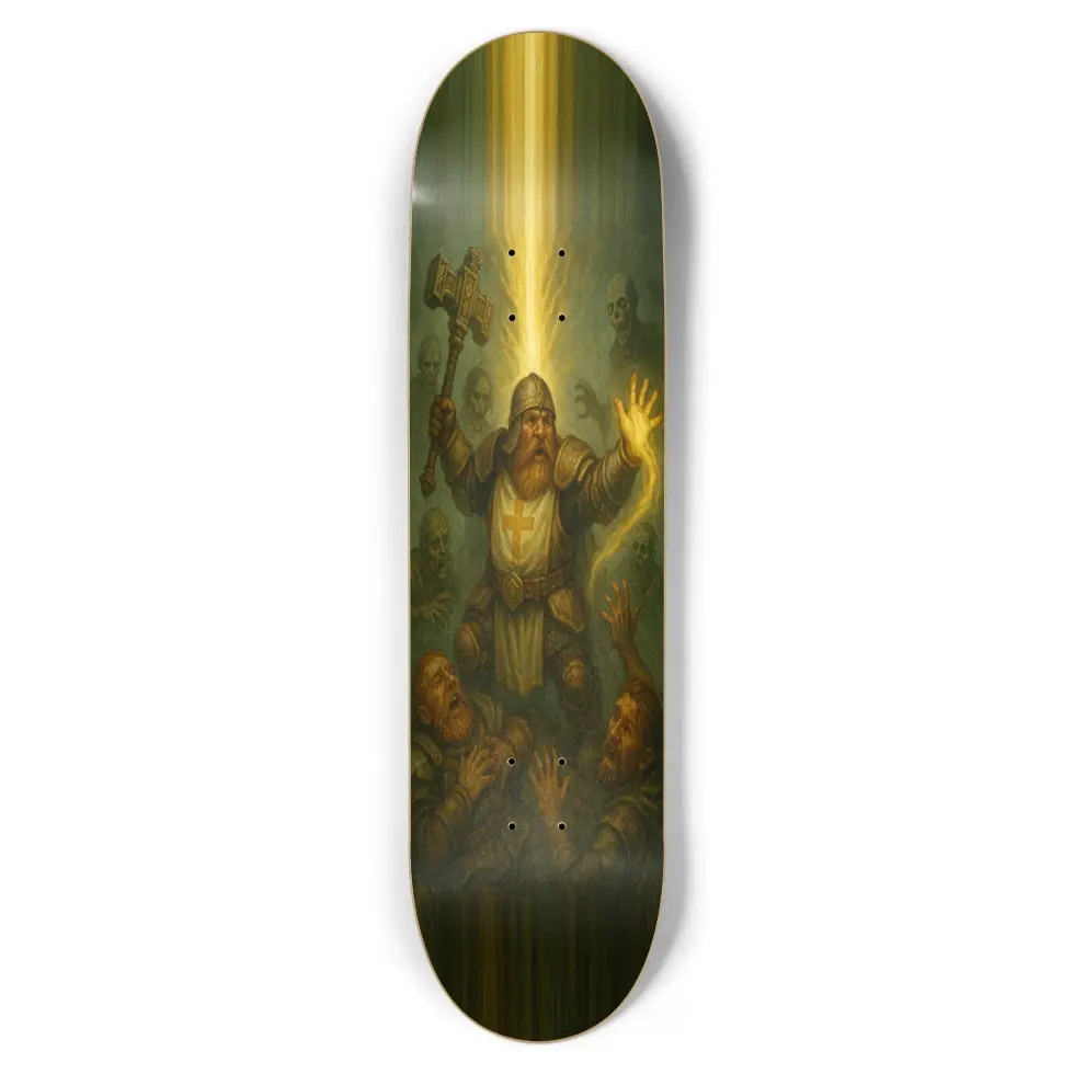 cleric DAWN - skateparks X dragons collection - skate deck, 8.5 in - 7-ply 100% Canadian Maple, kash(e)D skateboards launch collection