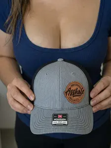 [Hat Patch] Professional Leather Patch Trucker Hat - Richardson 112 Mesh Back Snapback - Funny Sarcastic Gift for Men and Friends - Available 24/7 Humorous Design Baseball Cap - Unique Mens Headwear for Parties and Daily Wear - Premium Engraved